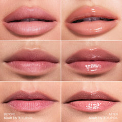 Karuna peptides and antioxidants in lip oil support daily lip care.
