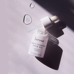 Karuna macadamia seed oil emphasizes Omega fatty acids for balanced appearance