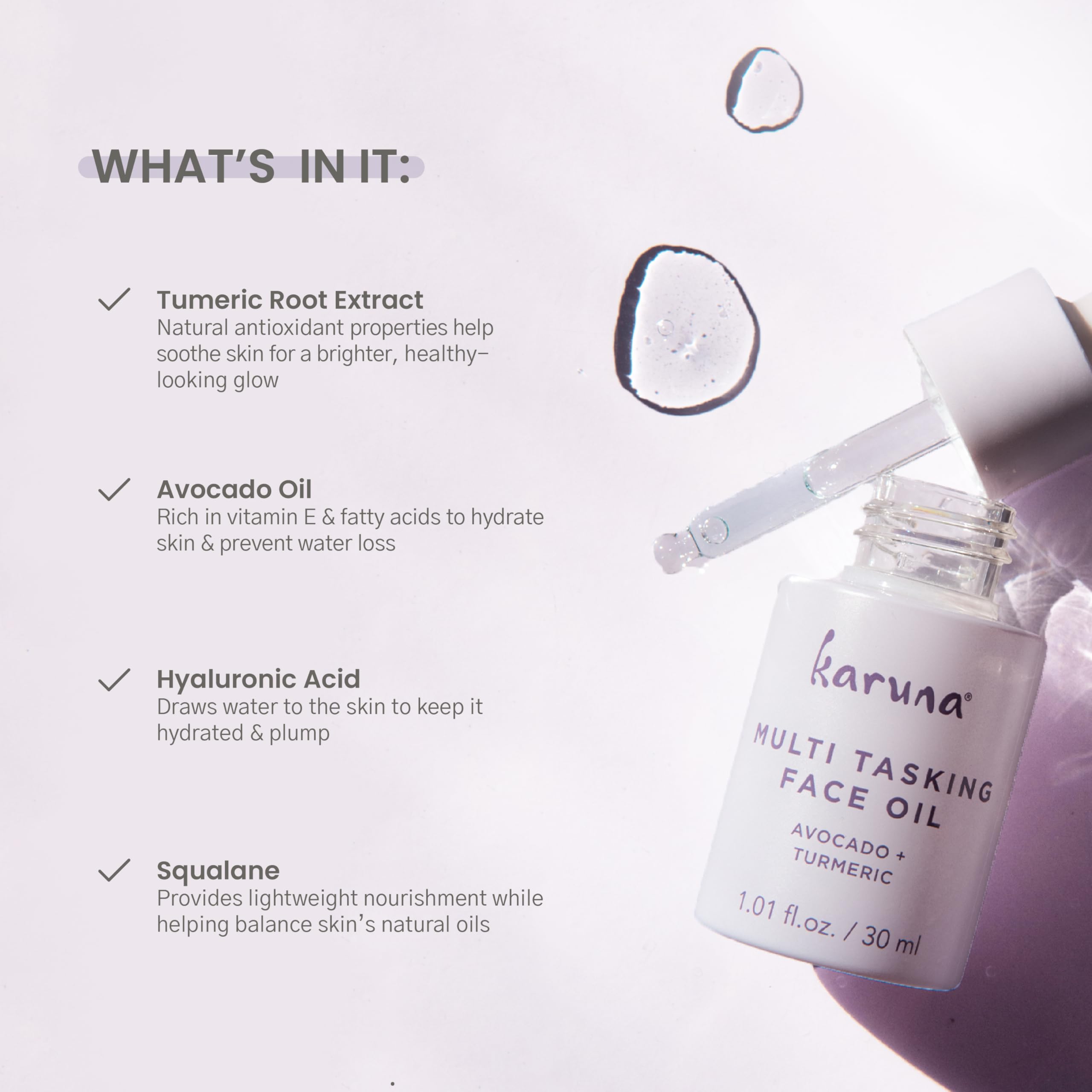 Karuna application texture provides smooth spread for calming, hydrating massage