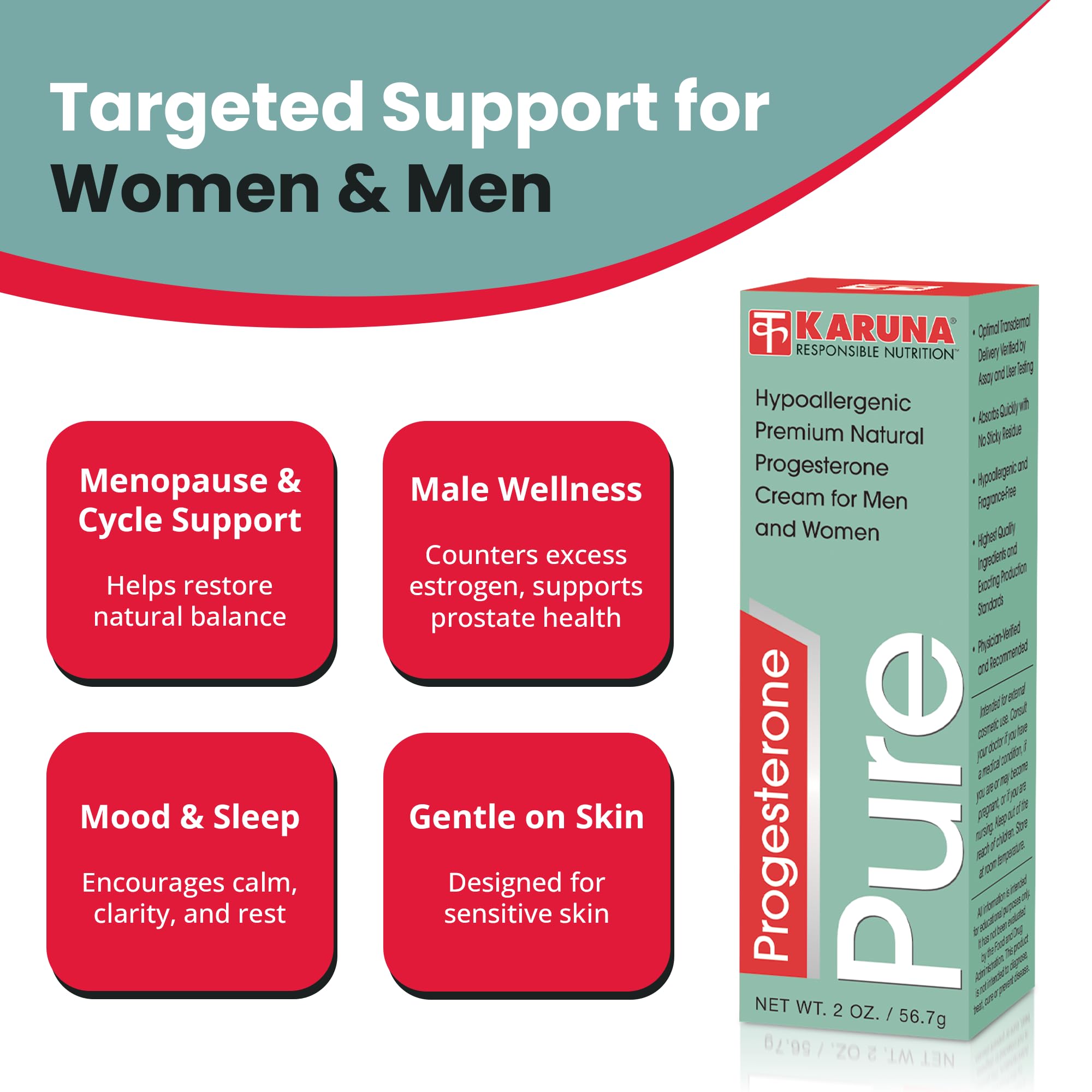 Karuna Progesterone Pure application areas on arm and neck for smooth absorption