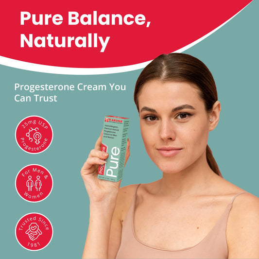 Karuna Progesterone Pure cream texture highlighting silky, non-greasy feel