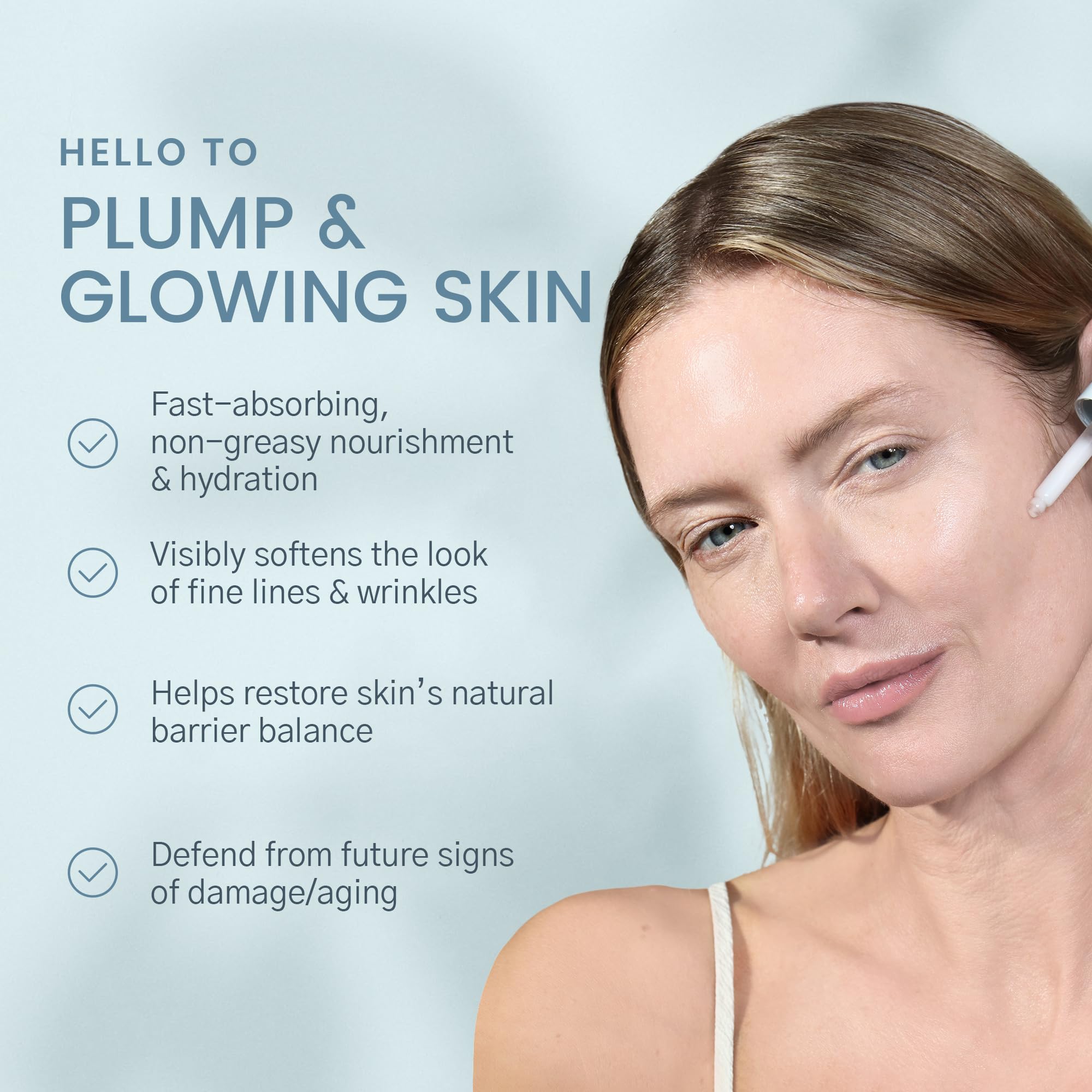 Karuna Skin serum ingredients closeup highlights vitamins A, C, E and niacinamide for skin vitality.