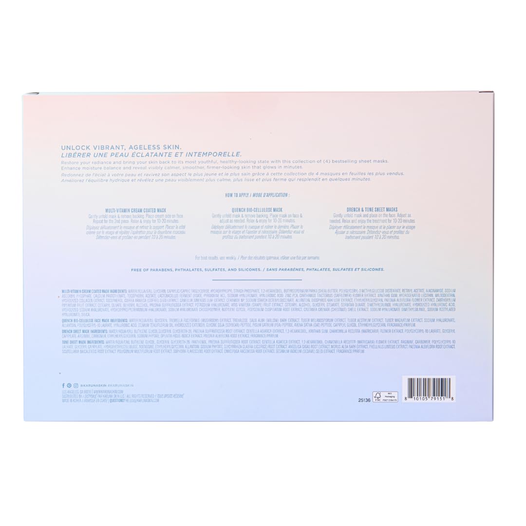 Karuna Tone mask from the Ultimate Set balances uneven tone for smoother texture.