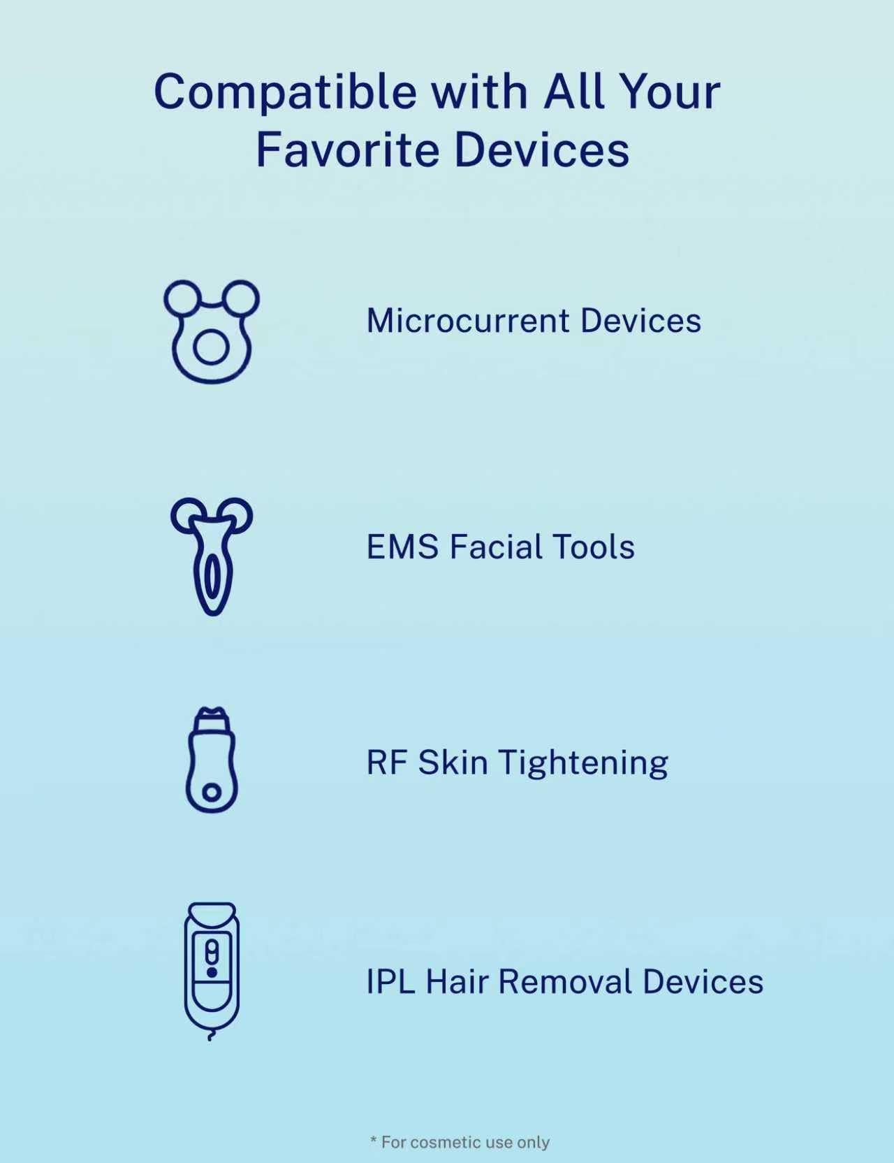 KARUNO clear gel on skin for comfortable microcurrent application
