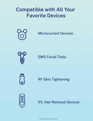 KARUNO clear gel on skin for comfortable microcurrent application