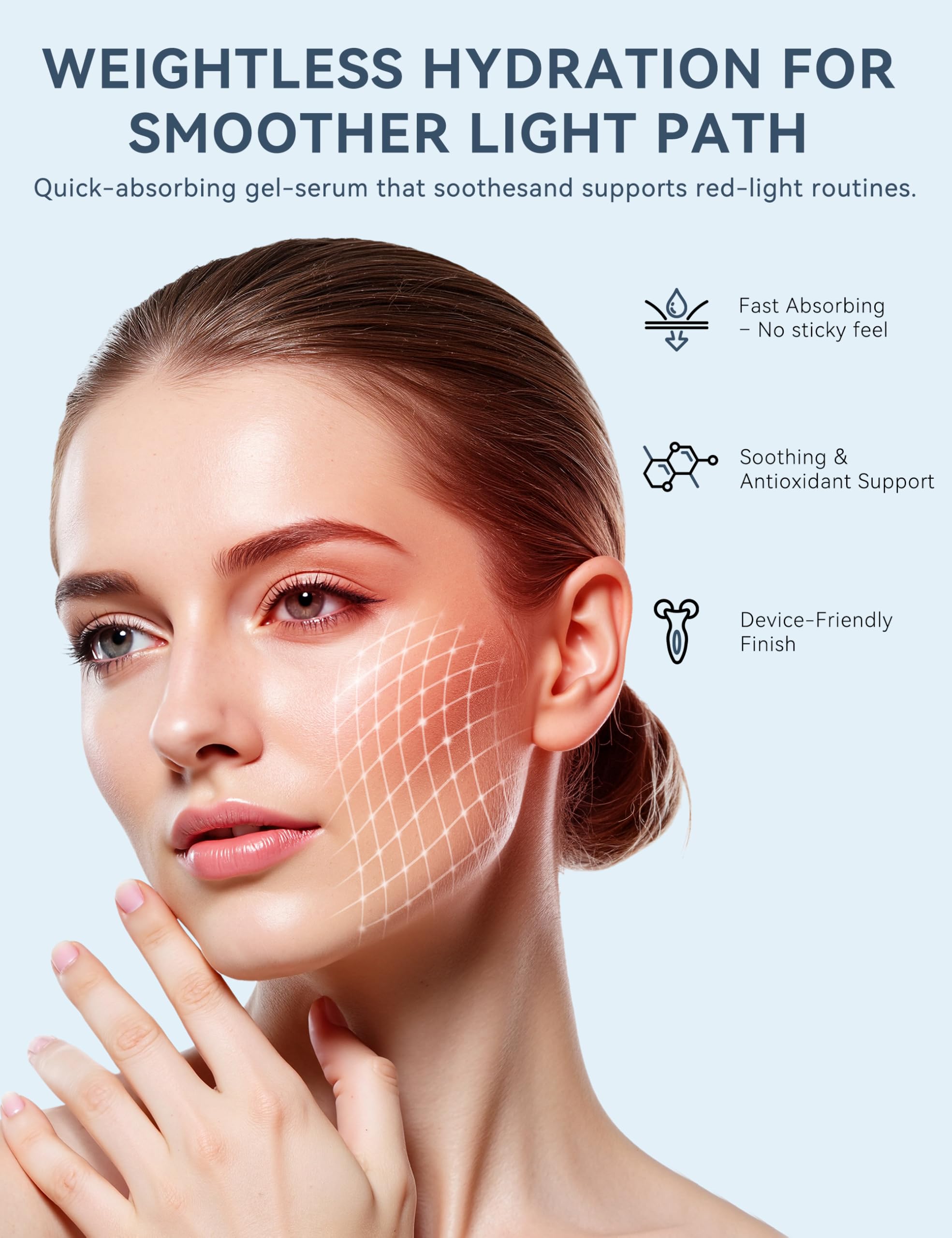 Serum texture swirl on a hand demonstrating smooth, non-greasy feel