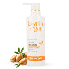 Karvannall Keratin Argan conditioner bottle highlights color protection and nourishing keratin infusion.