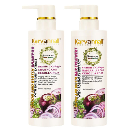 Karvannall Rosemary Biotin Shampoo bottle cleans gently while boosting natural shine