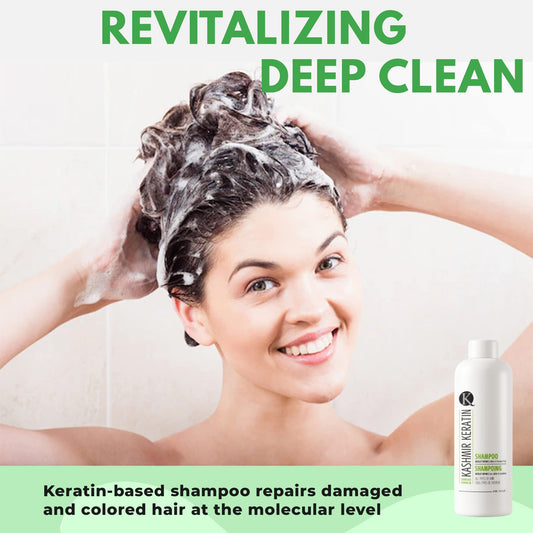 Kashmir Keratin Enriched Shampoo lather close-up highlighting sulfate-free cleansing.