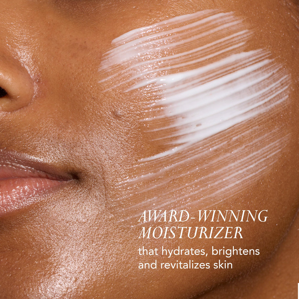 Cream texture close-up shows a non-greasy, nourishing feel.