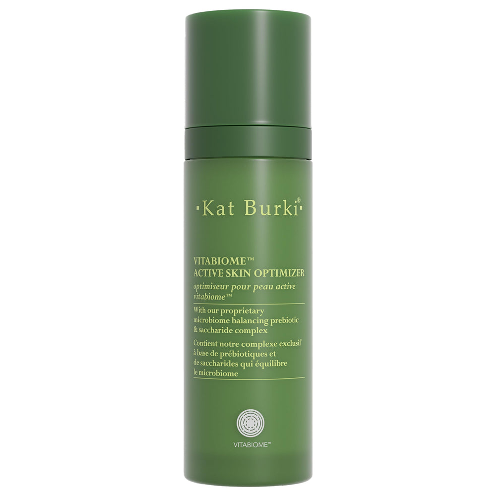 KAT BURKI VitaBiome active skin optimizer bottle front for balanced, hydrated skin.