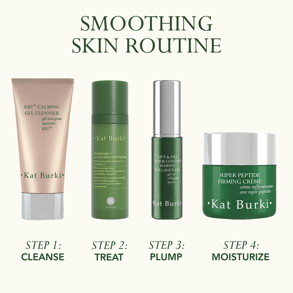 KAT BURKI VitaBiome skin texture close-up after use.