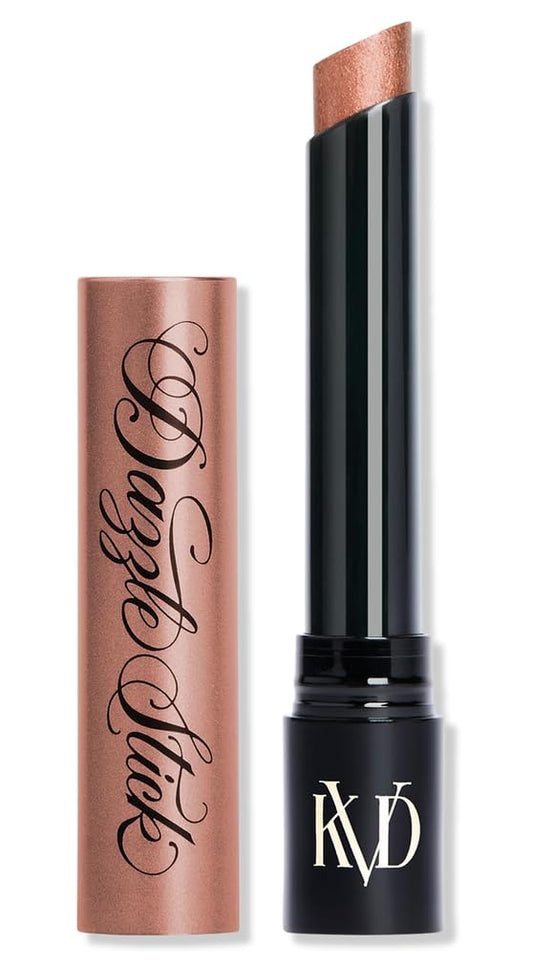 Kat Von D Dazzle Stick Eyeshadow in Hail Surge, unboxed packaging shows easy glide and soft pearl finish.