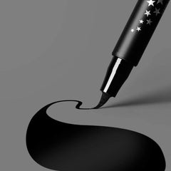 Kat Von D Ultra Ink Liner gliding over bold eyeshadow without skipping.