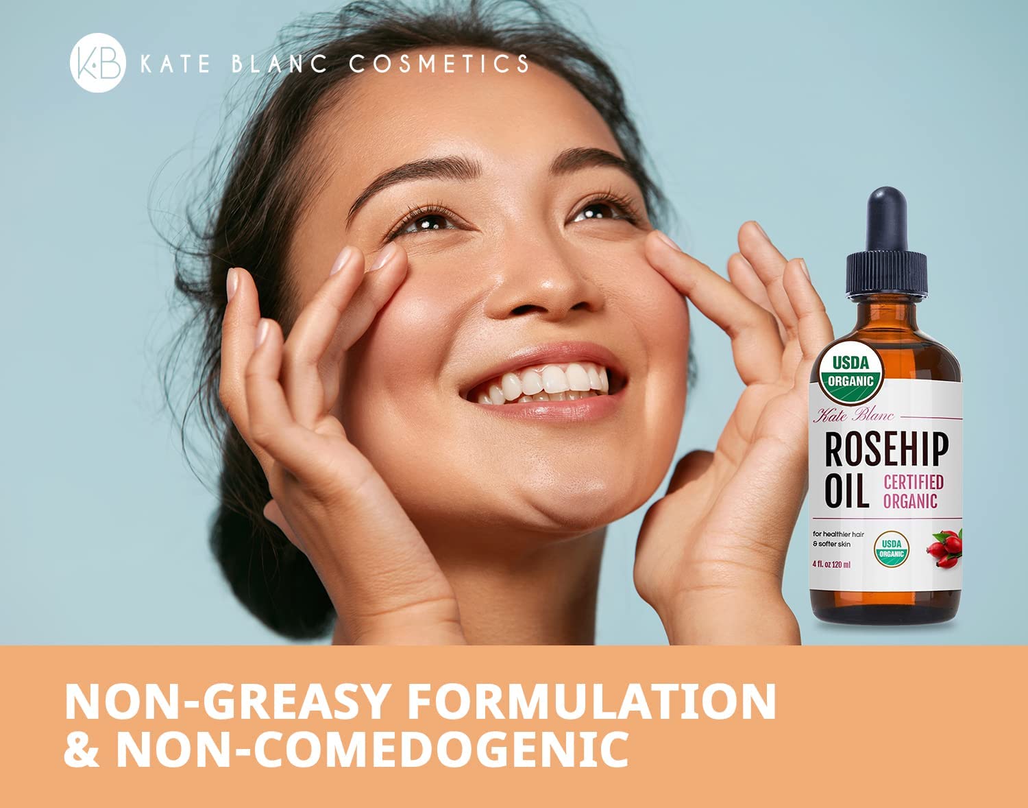 Rosehip Oil provides smooth gua sha glide for facial massage.