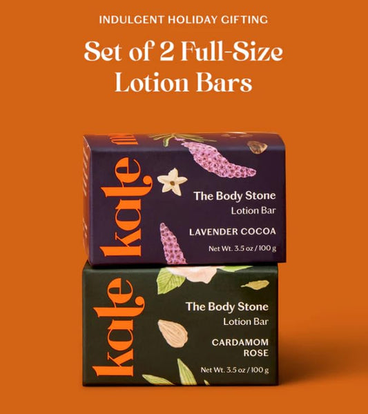 Kate McLeod Cardamom Rose Body Stone aroma-rich routine for comforting winter skin.