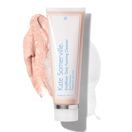 Kate Somerville EradiKate foaming cleanser bottle front, balancing oily skin.