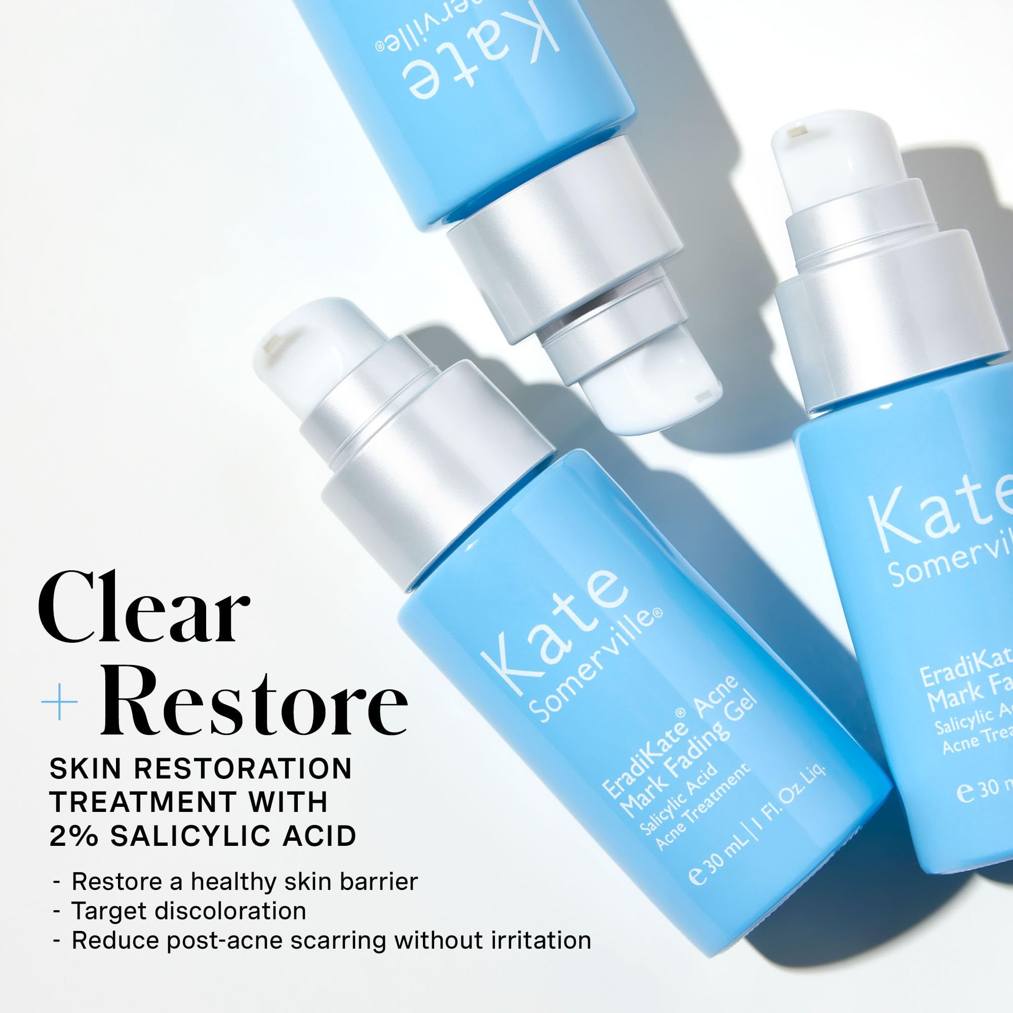 Close-up of EradiKate gel texture ready for fast absorption into skin.