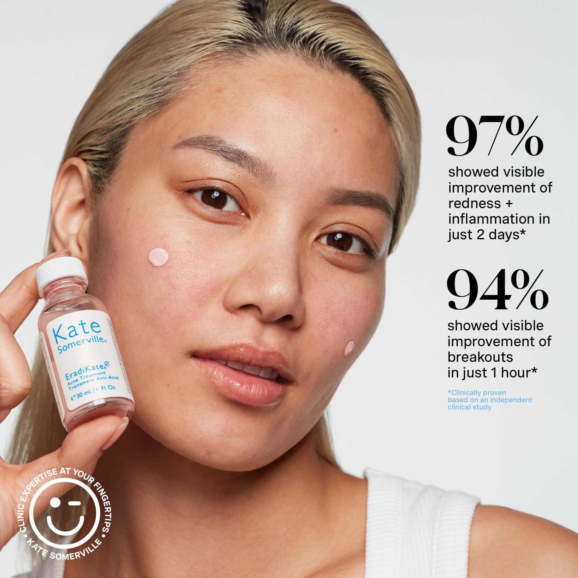 Ingredients label on EradiKate bottle highlighting sulfur, BHA and zinc