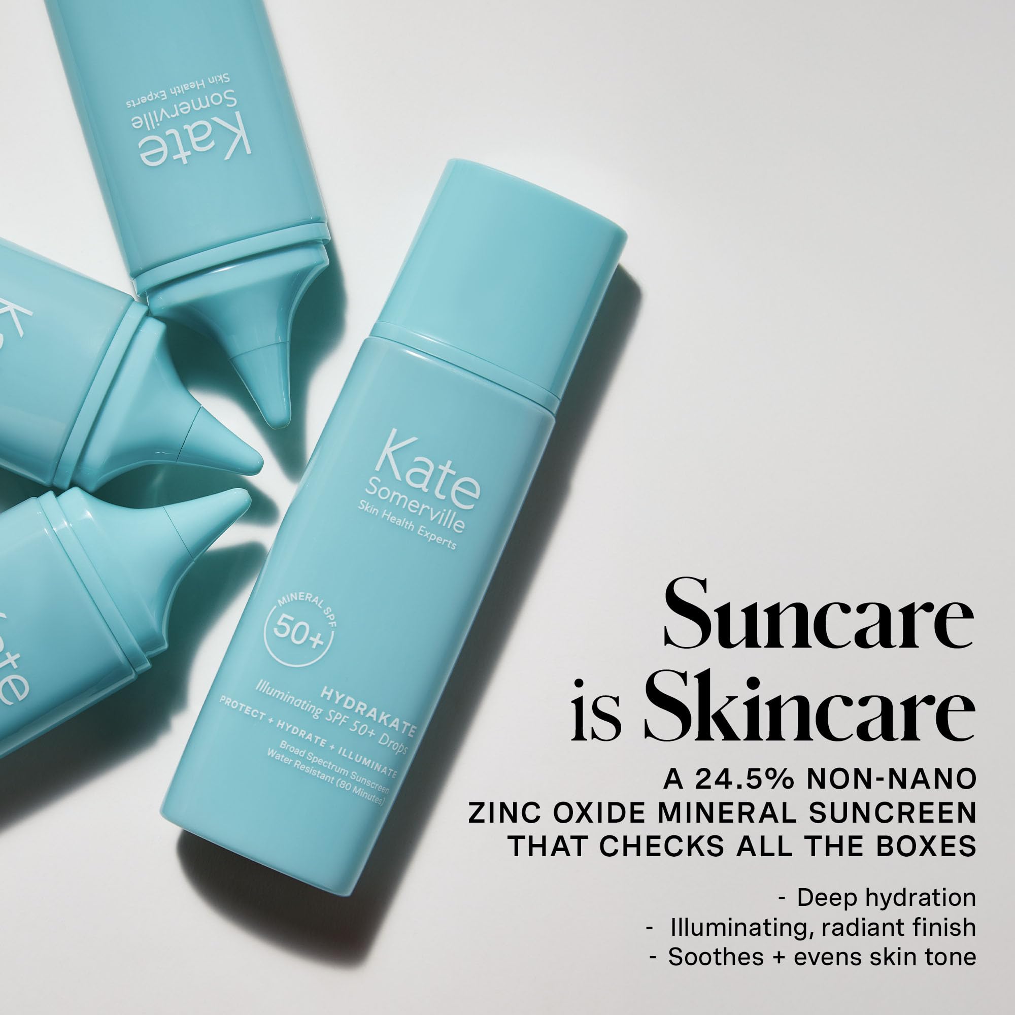 Kate Somerville HydraKate Illuminating Sunscreen Drops SPF 50+ provides even coverage