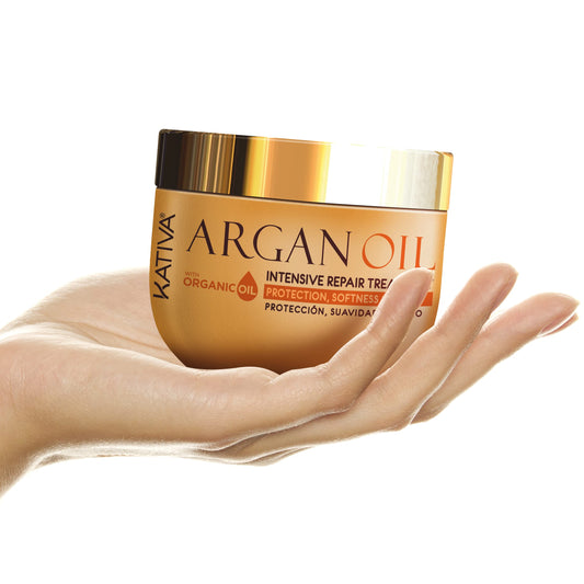KATIVA Argan Oil Intensive Repair Mask packaging highlighting sulfate-free formula