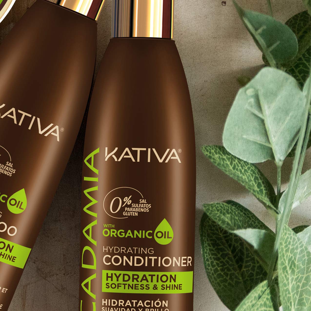 KATIVA Macadamia Hydrating Conditioner ingredients close-up highlighting nourishing oil