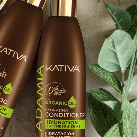 KATIVA Macadamia Hydrating Conditioner ingredients close-up highlighting nourishing oil