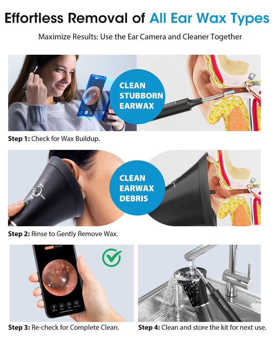 KAUGIC ear cleaner with gentle water-based flush for comfortable care