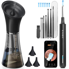 KAUGIC ear wax removal kit shows live camera view guiding precise cleaning