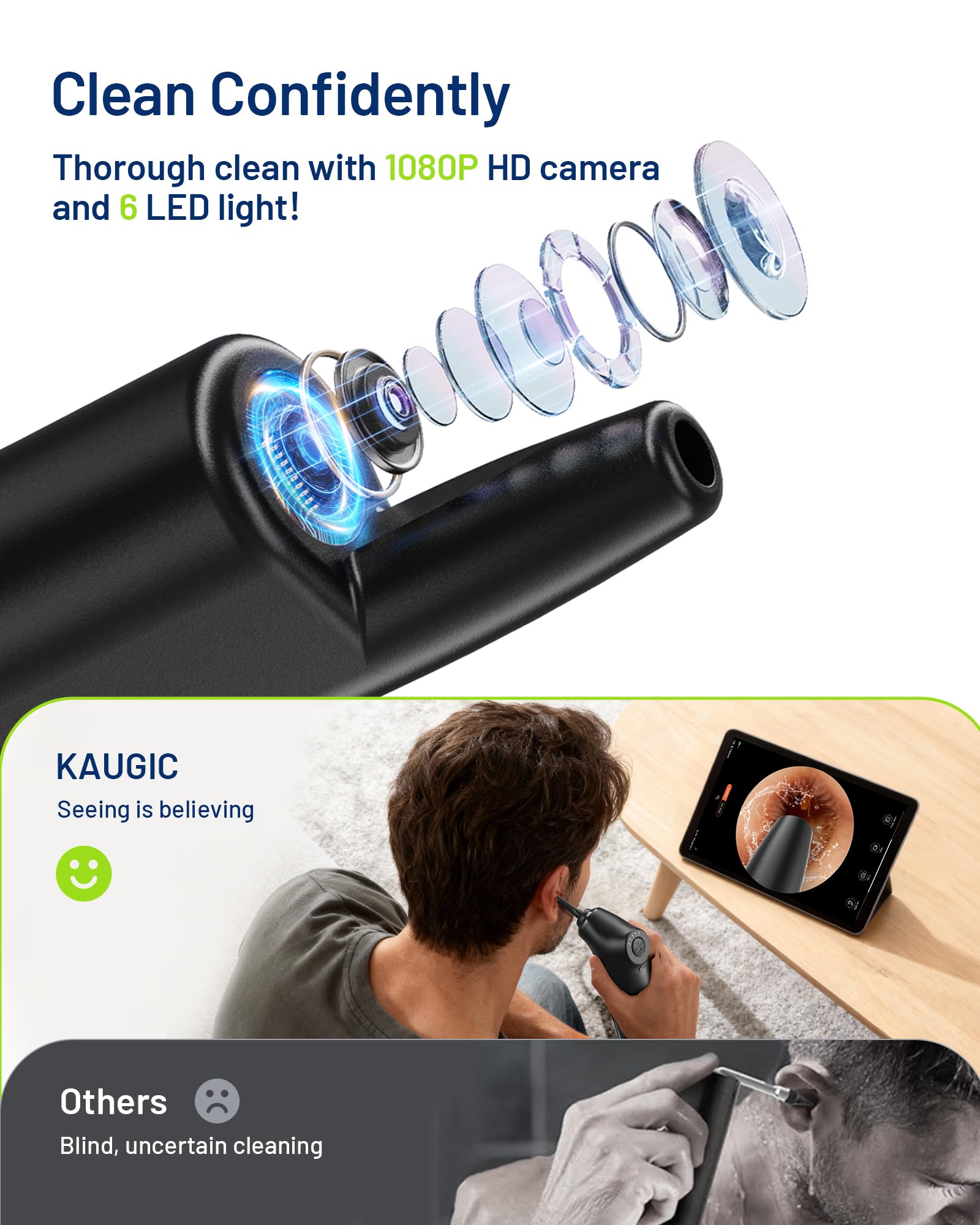 KAUGIC four-mode water pressure from soft to strong.