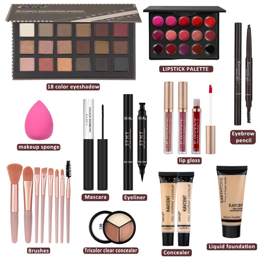 KAVCENT eyeshadow palette closeup shows versatile colors for day to night looks.