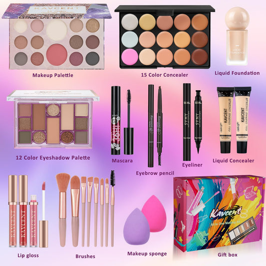 KAVCENT eyeshadow palette showing matte and shimmer shades