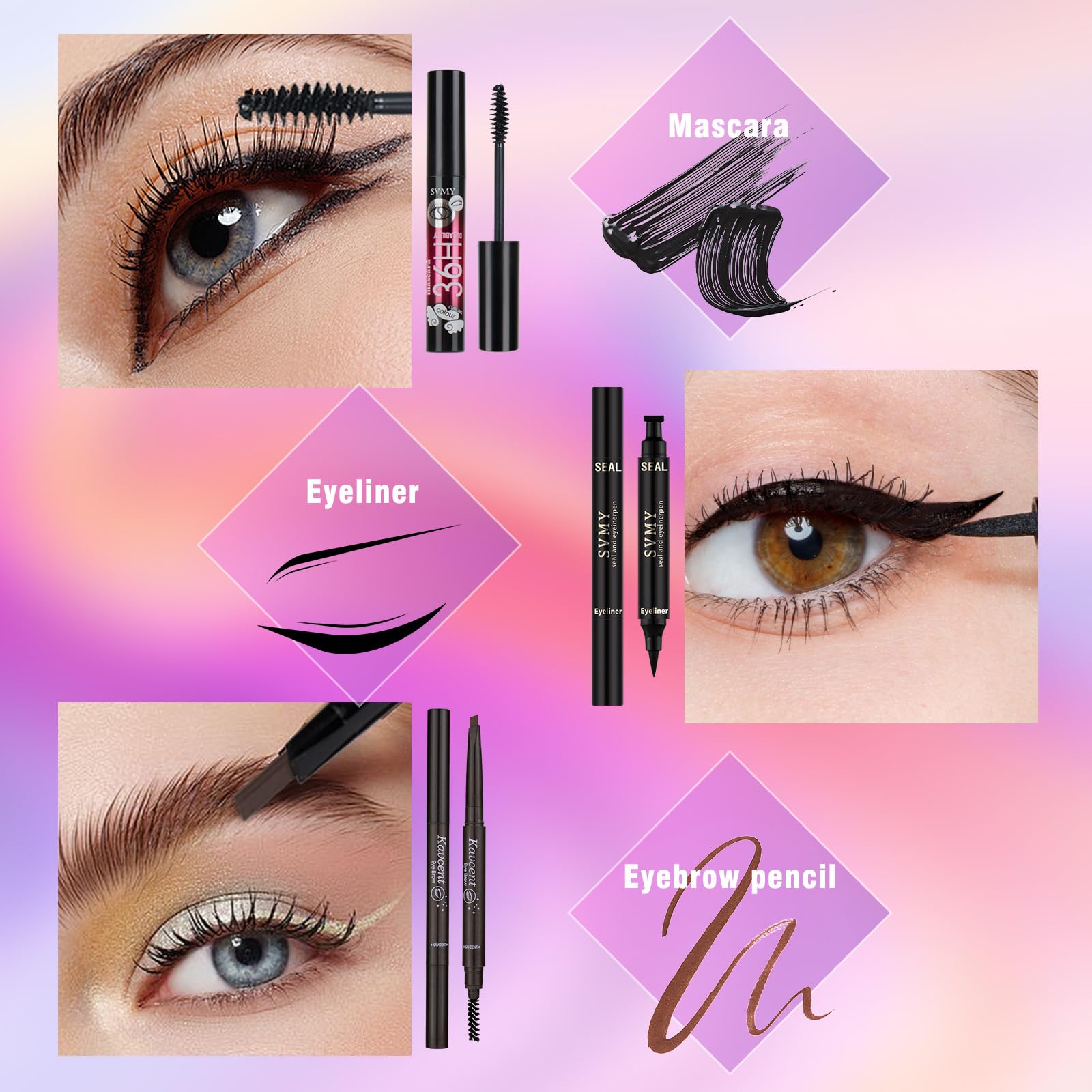 KAVCENT makeup brushes and powder puff for easy blending