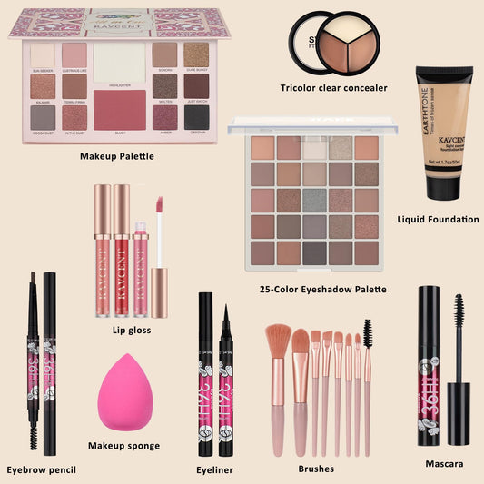 KAVCENT makeup kit teens eyeshadow palette for bold, blended color.