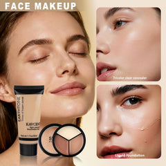 KAVCENT makeup kit teens liquid foundation for even skin tone.
