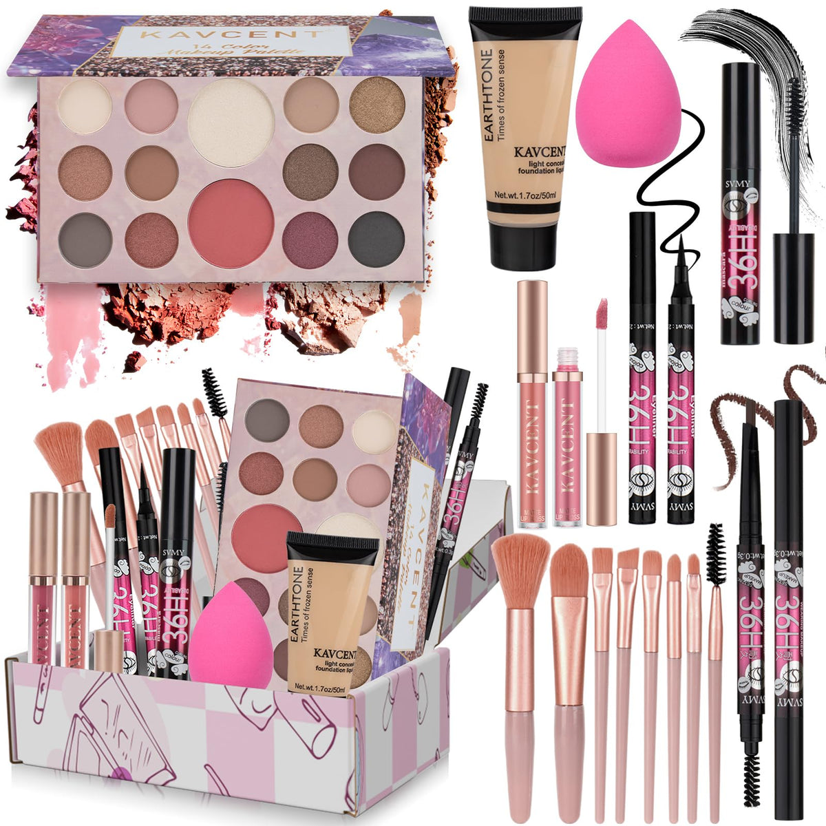 KAVCENT makeup palette compact for versatile day-to-night looks and easy transitions.