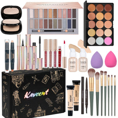 KAVCENT makeup set with eyeshadow palette, vibrant colors for versatile day-to-night looks.