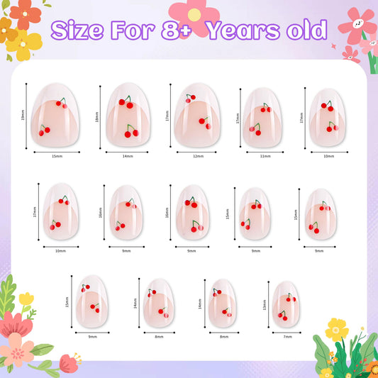 Kawyehu colorful almond tips with cute designs for creative dress-up nails