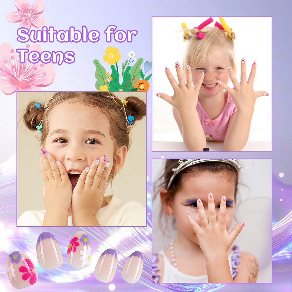 Kawyehu colorful designs offer sweet, age-appropriate nail art.