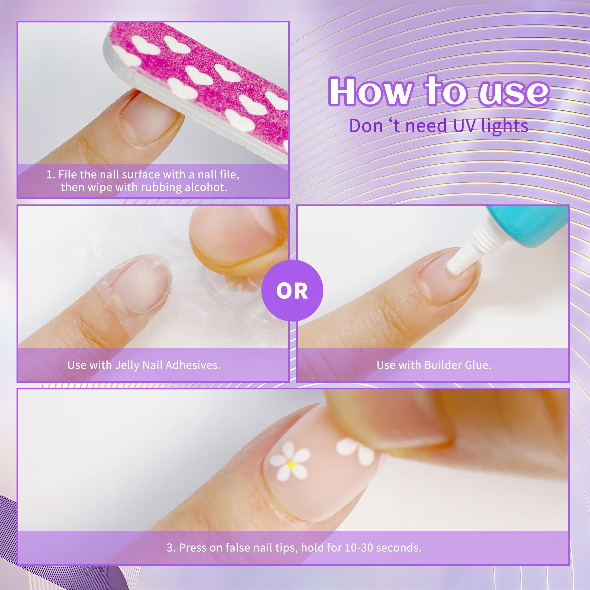 Kawyehu flower-pattern nails ideal for gifts and celebrations.