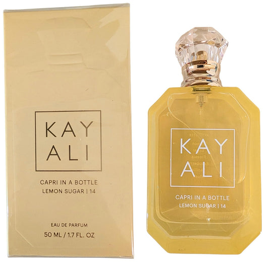 Kayali Capri in a Bottle lemon sugar bottle showcases bright, uplifting citrus.