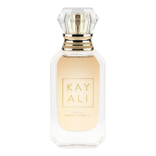 Kayali Deja Vu White Flower 57 bottle front view emphasizing long-lasting aroma