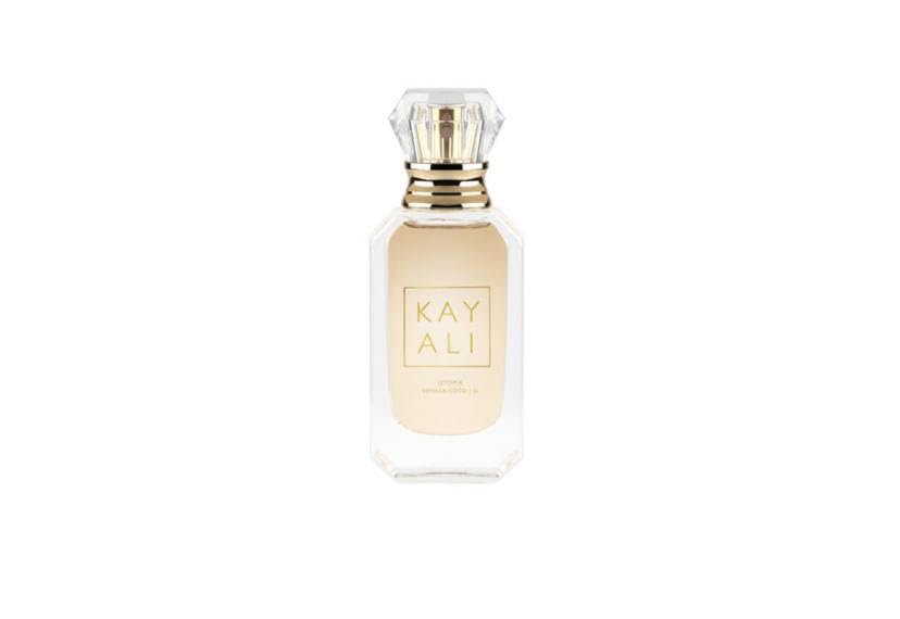 Kayali Utopia Vanilla Coco 21 deluxe mini bottle for travel, delivering tropical warmth and lasting scent.