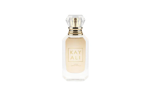 Kayali Utopia Vanilla Coco 21 deluxe mini bottle for travel, delivering tropical warmth and lasting scent.