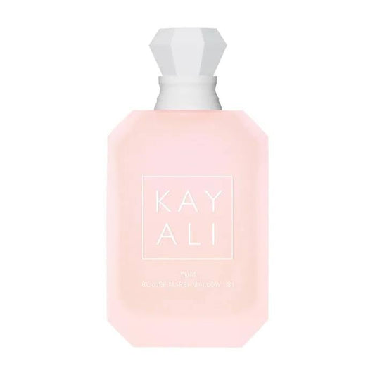 Kayali Yum Boujee Marshmallow 81 bottle close-up highlighting lasting sweetness for evening wear