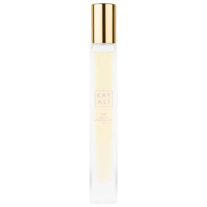 KAYALI Yum Boujee Marshmallow 81 travel spray bottle ready for on-the-go fragrance for daily wear.