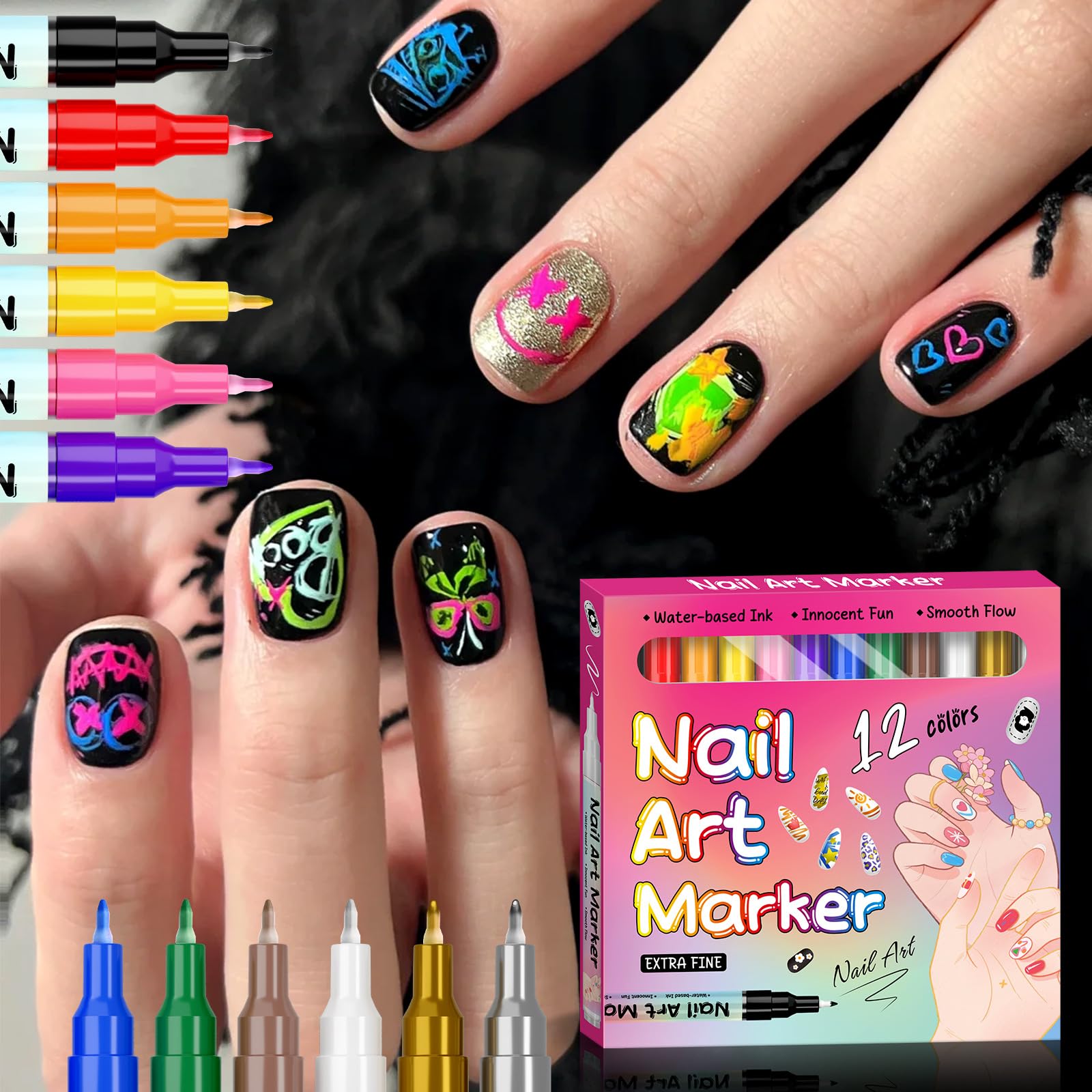KAYLLE KT quick-dry nail art pens ideal for home salon use