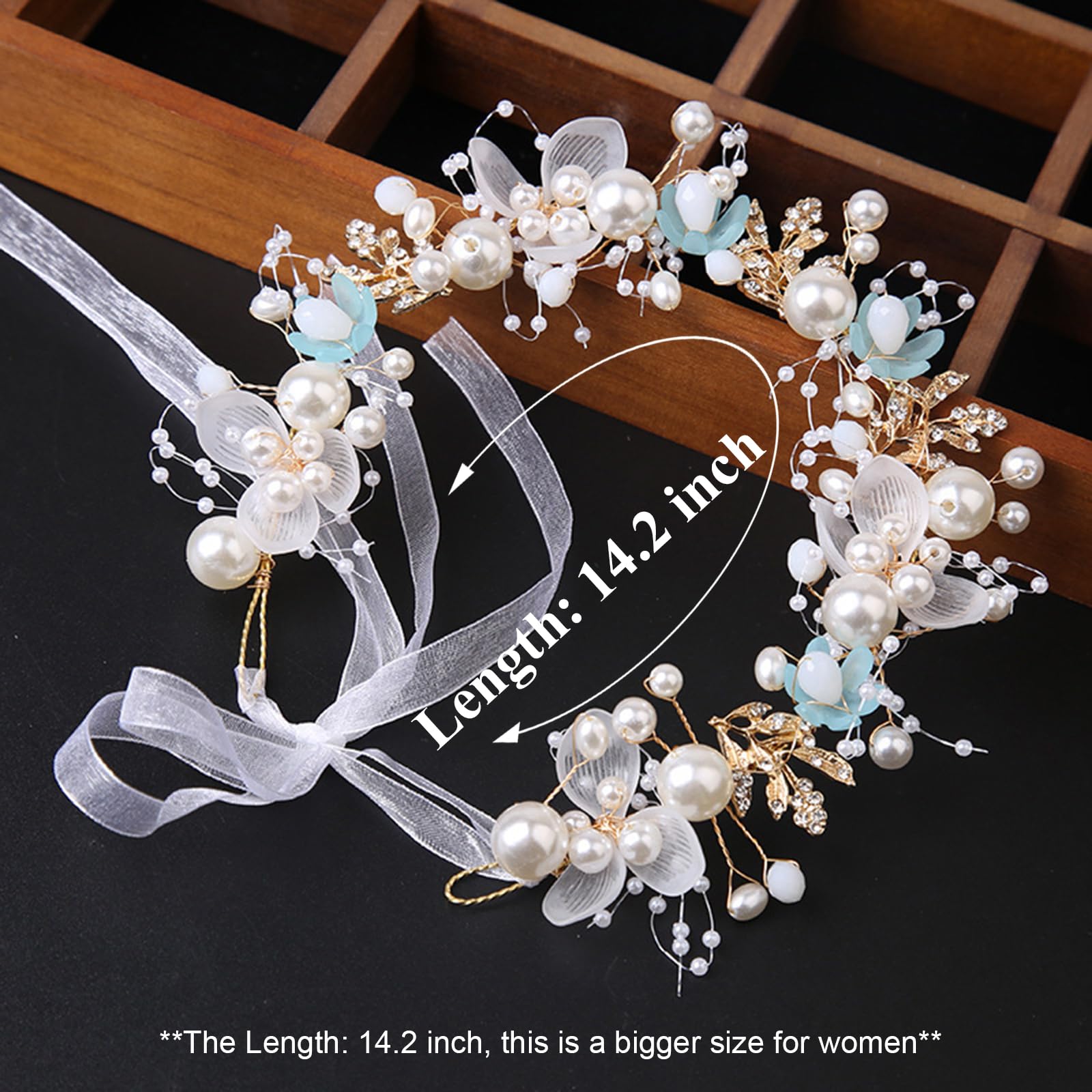Kayzon adjustable headband blue-fit-all design suitable for bridesmaids and girls.