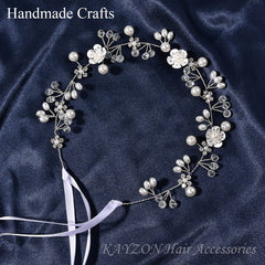 KAYZON silver princess headband sparkles on brides and bridesmaids