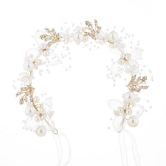 Kayzon kids headpiece with pearl flowers for secure bridal party sparkle.